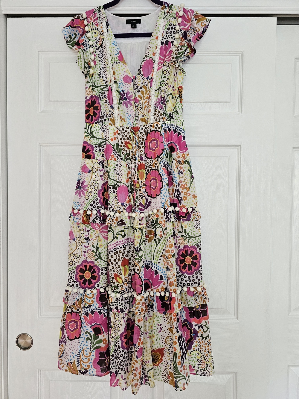 JC Tiered Floral Dress with Ruffle Sleeves
